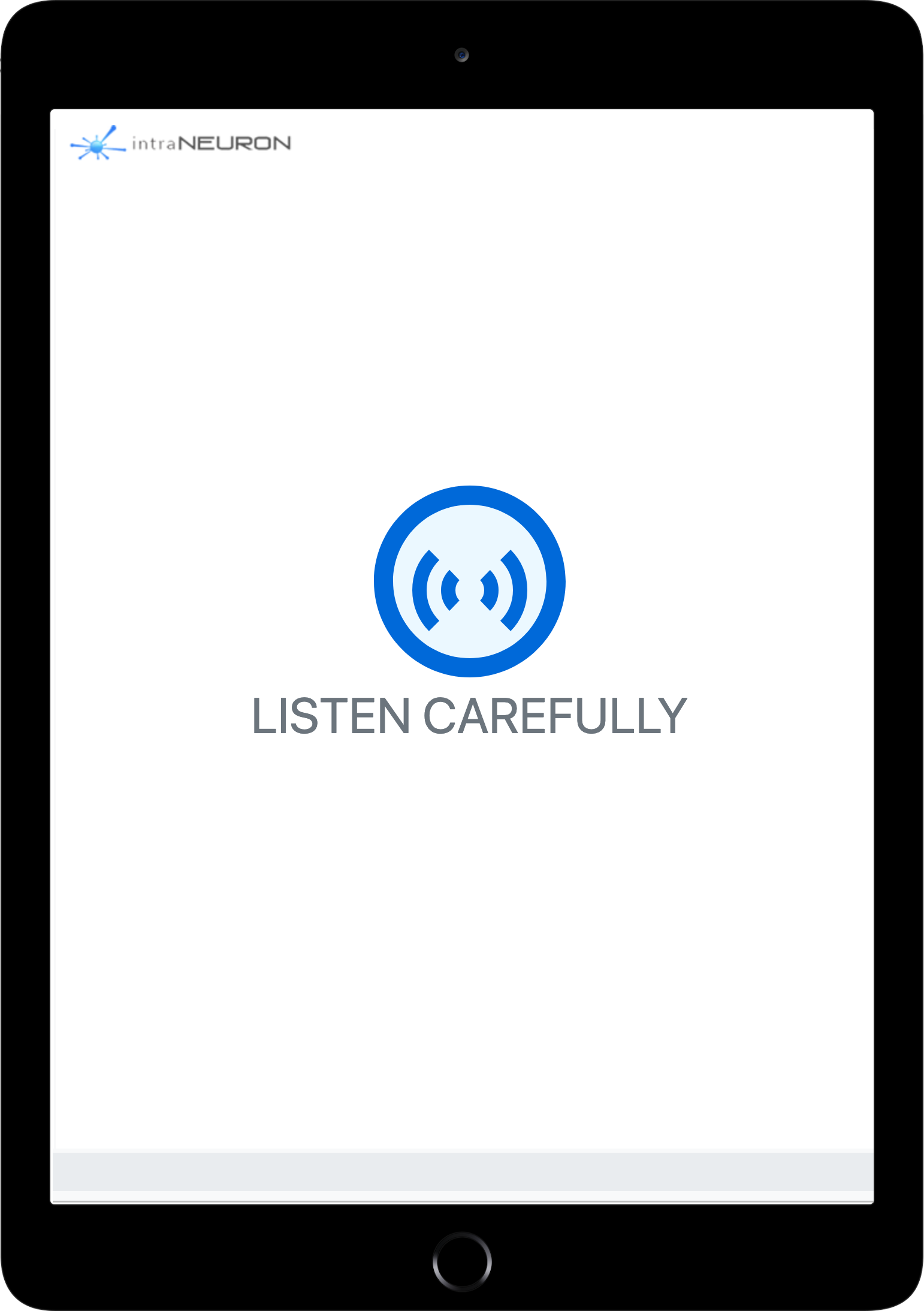 Listen Carefully screen shot on an ipad